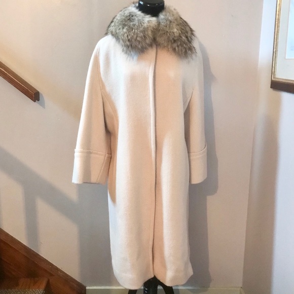 Coach Jackets & Blazers - COACH Wool coat with coyote fur